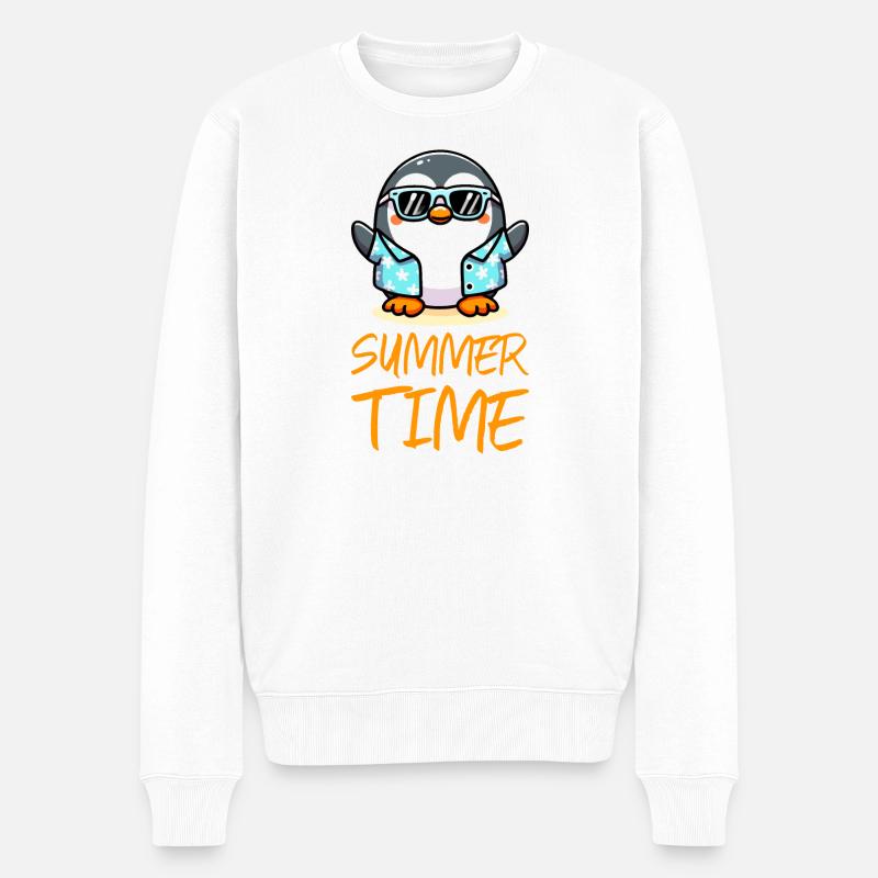 Pingouin Heure d’été - Pull Premium bio Homme - blanc