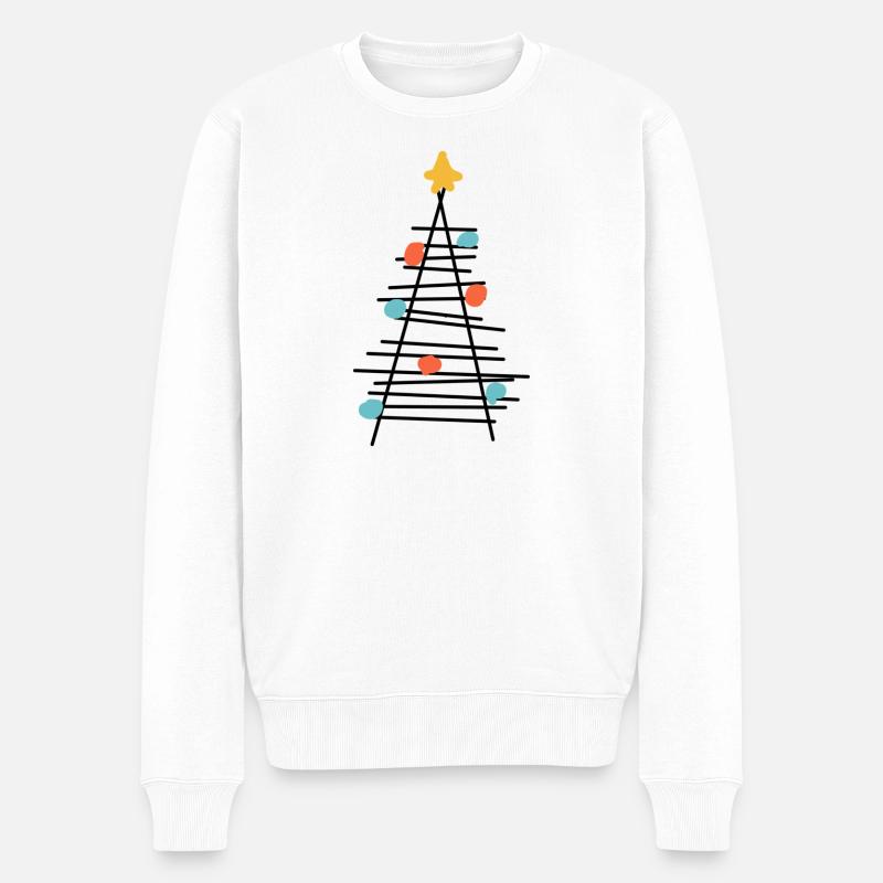 Farbenpunkt Baum Minimalismus - Männer Premium Bio Pullover - Weiß