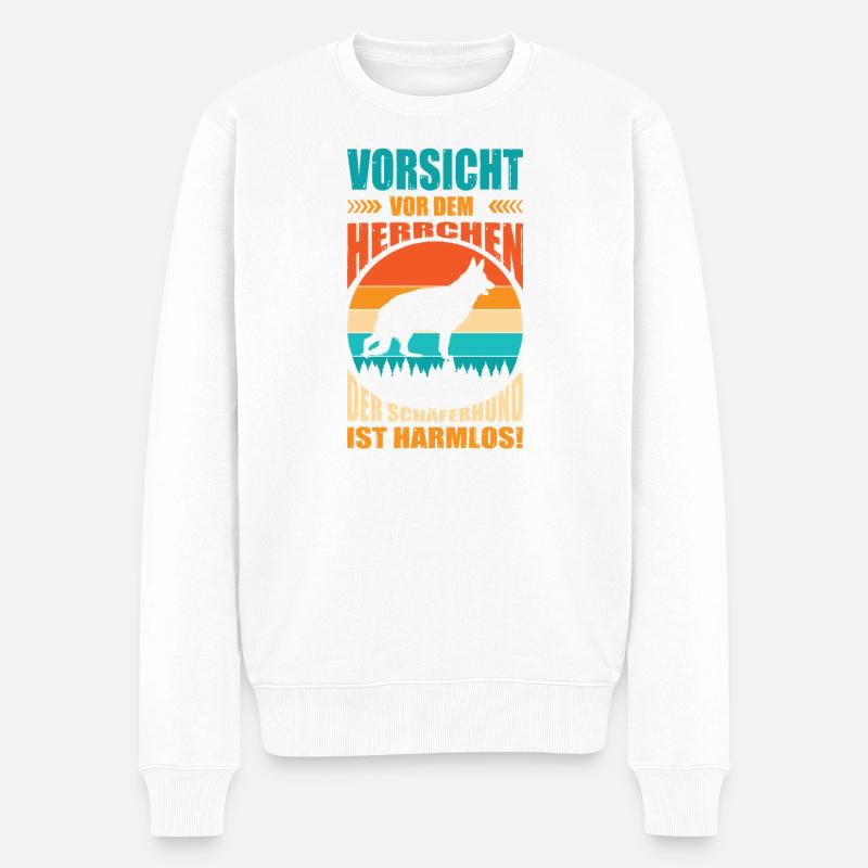 Schäferhund Geschenke Hund Herrchen Gassi - Männer Premium Bio Pullover - Weiß