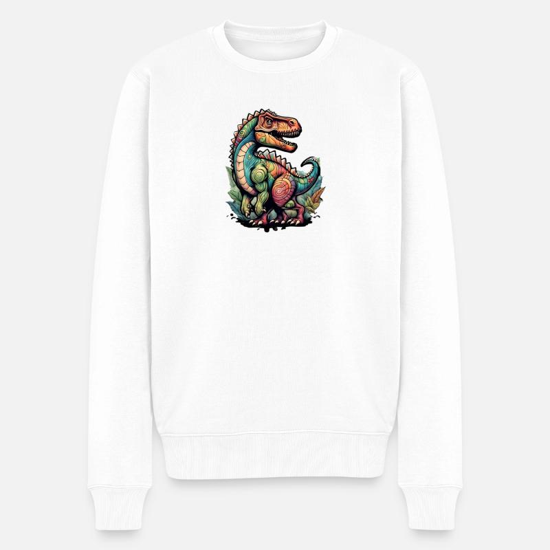 Bunten Drachendesign für Fantasiefans - Männer Premium Bio Pullover - Weiß