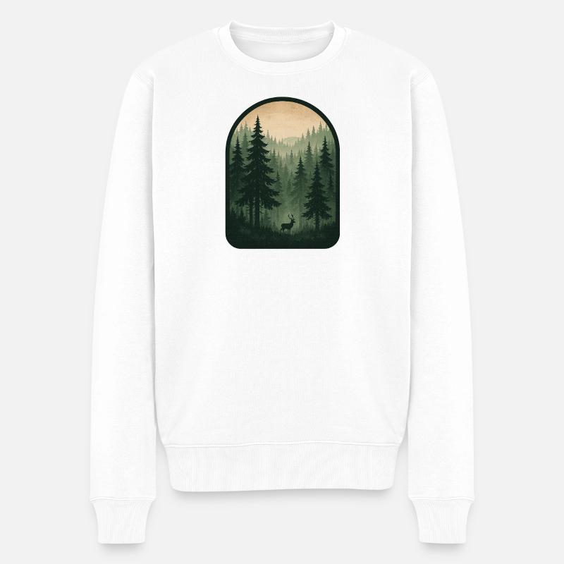 Waldgeist - Männer Premium Bio Pullover - Weiß