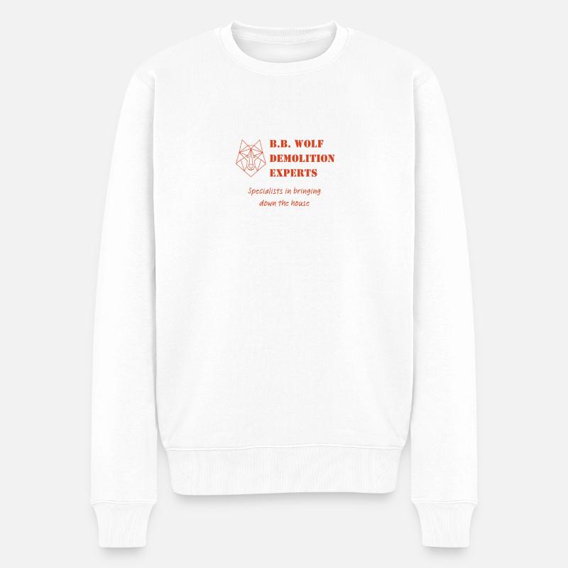 Großer böser Wolf - Männer Premium Bio Pullover - Weiß