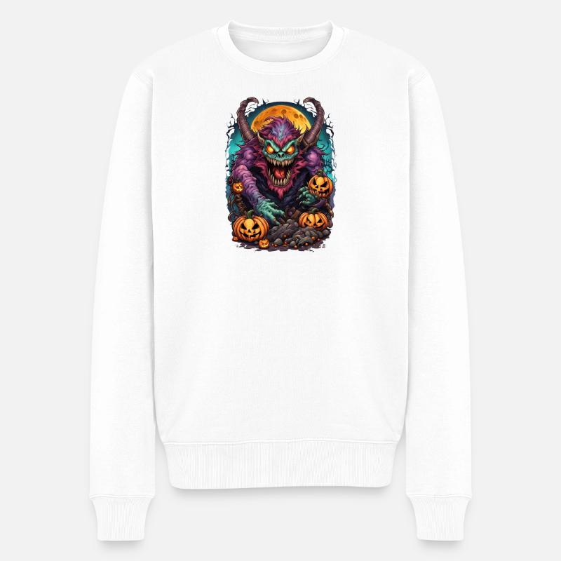 Halloween Démoniaque - Pull Premium bio Homme - blanc