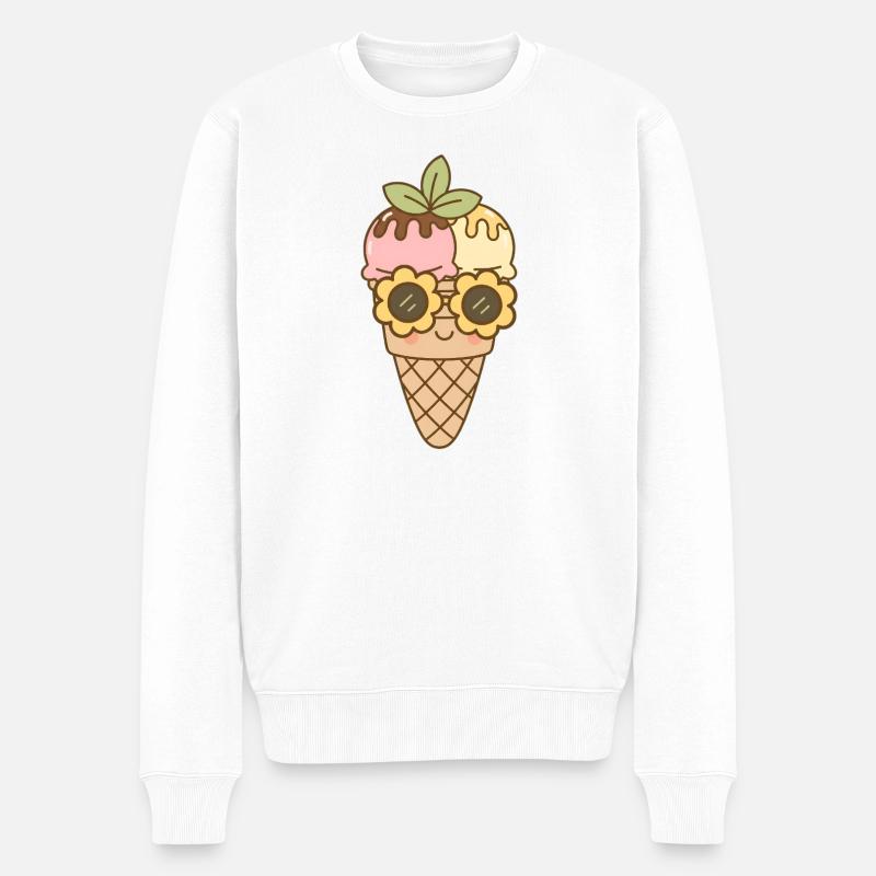 Eis - Männer Premium Bio Pullover - Weiß