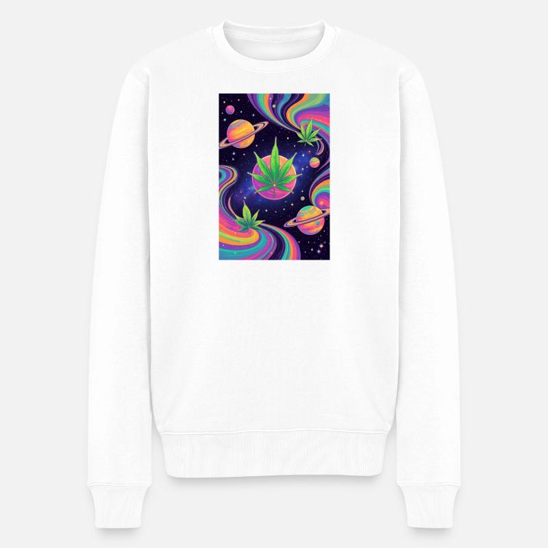 Galactic Cannabis Galaxy - Pull Premium bio Homme - blanc