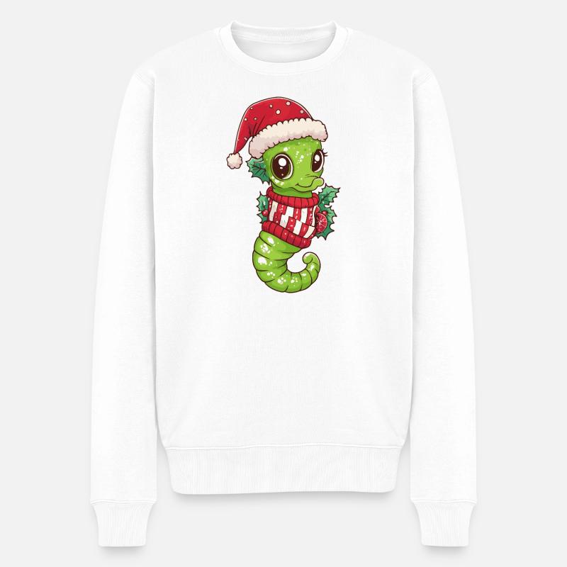 Noël de l’hippocampe - Pull Premium bio Homme - blanc
