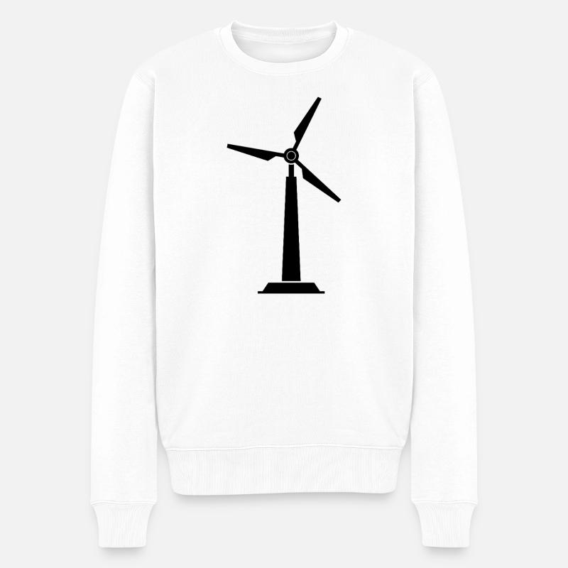 Windkraftanlage - Männer Premium Bio Pullover - Weiß