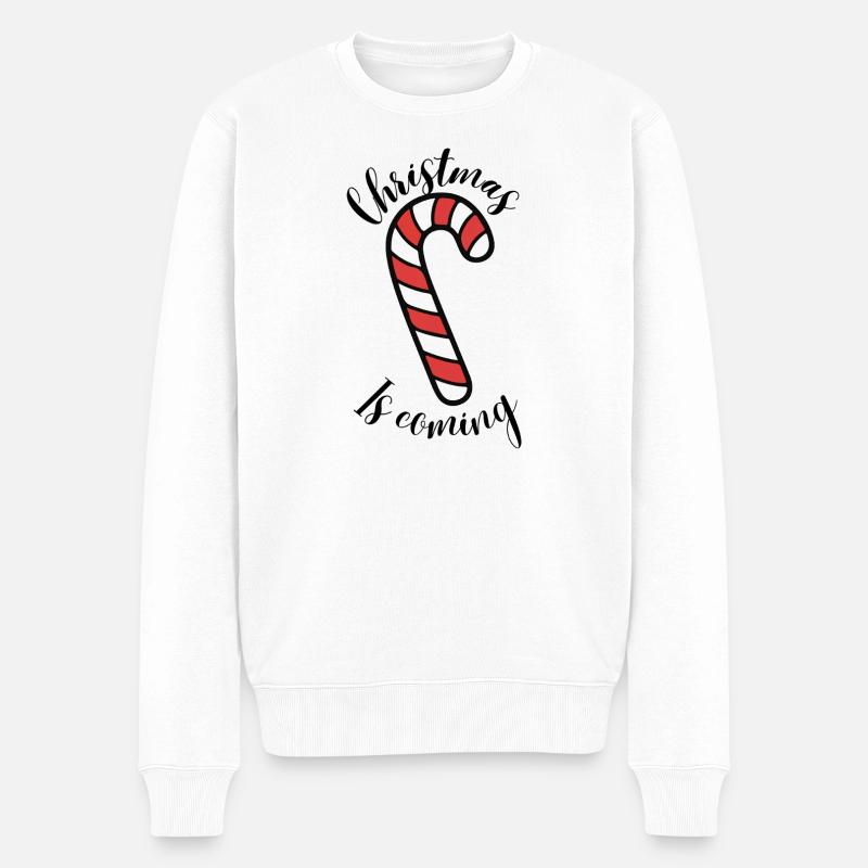 Zuckerstangen Illustration - Männer Premium Bio Pullover - Weiß