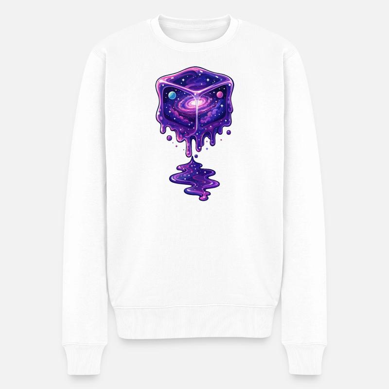 Kosmischer Schmelzwürfel - Männer Premium Bio Pullover - Weiß