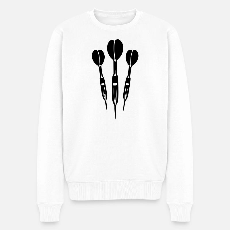 Dartpfeil Symbol - Männer Premium Bio Pullover - Weiß