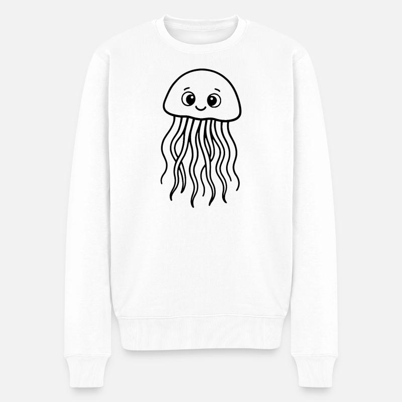 Méduse, Taureau de mer mignon - Pull Premium bio Homme - blanc