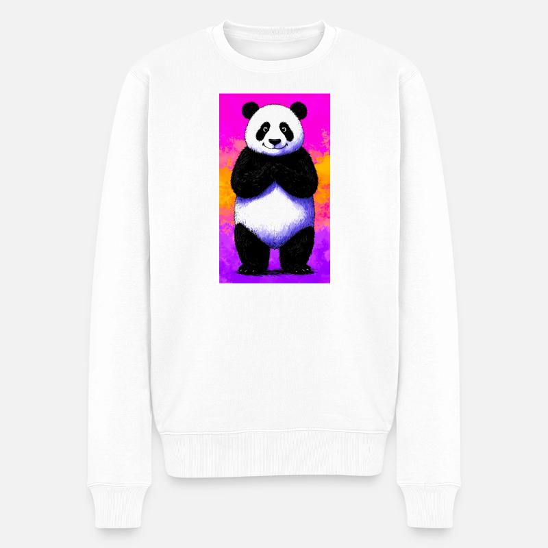 Panda - Männer Premium Bio Pullover - Weiß