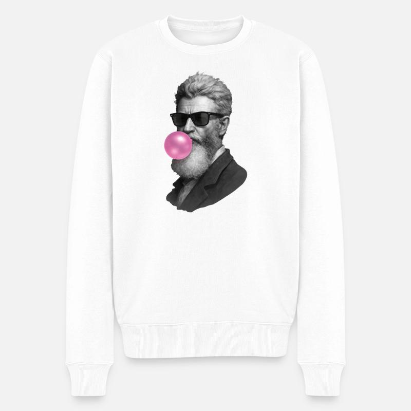 Chewing-gum John Brown. - Pull Premium bio Homme - blanc