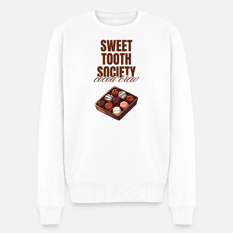 Sweet Tooth Society Cocoa Crew - Männer Premium Bio Pullover - Weiß