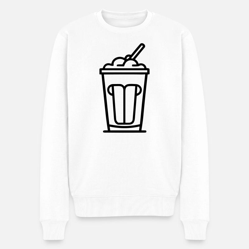 Milchshake - Männer Premium Bio Pullover - Weiß