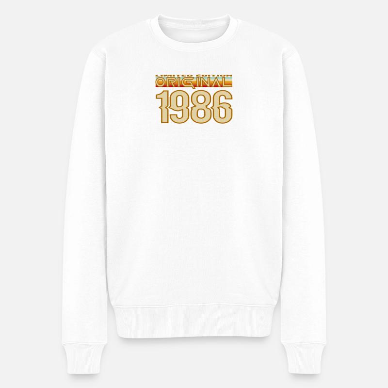 Originales Retro-Logo von 1986 - Männer Premium Bio Pullover - Weiß