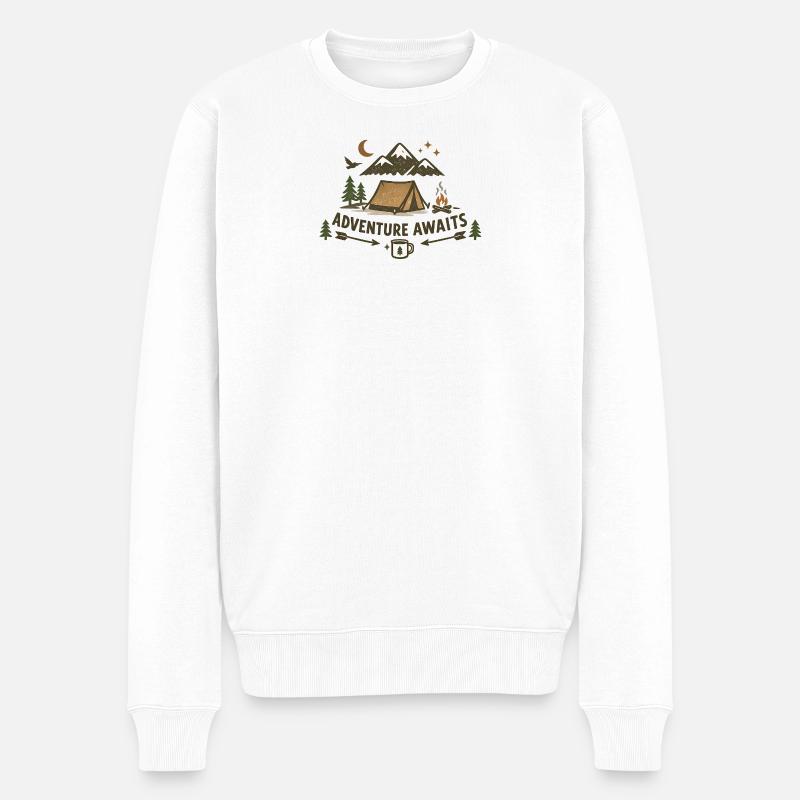 Adventure awaits - Männer Premium Bio Pullover - Weiß