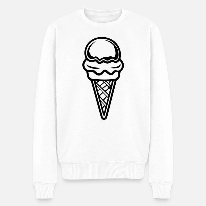 Eis Eiscreme - Männer Premium Bio Pullover - Weiß
