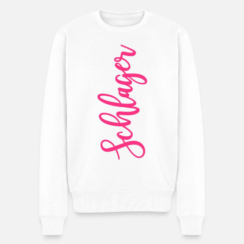 Schlager - Männer Premium Bio Pullover - Weiß