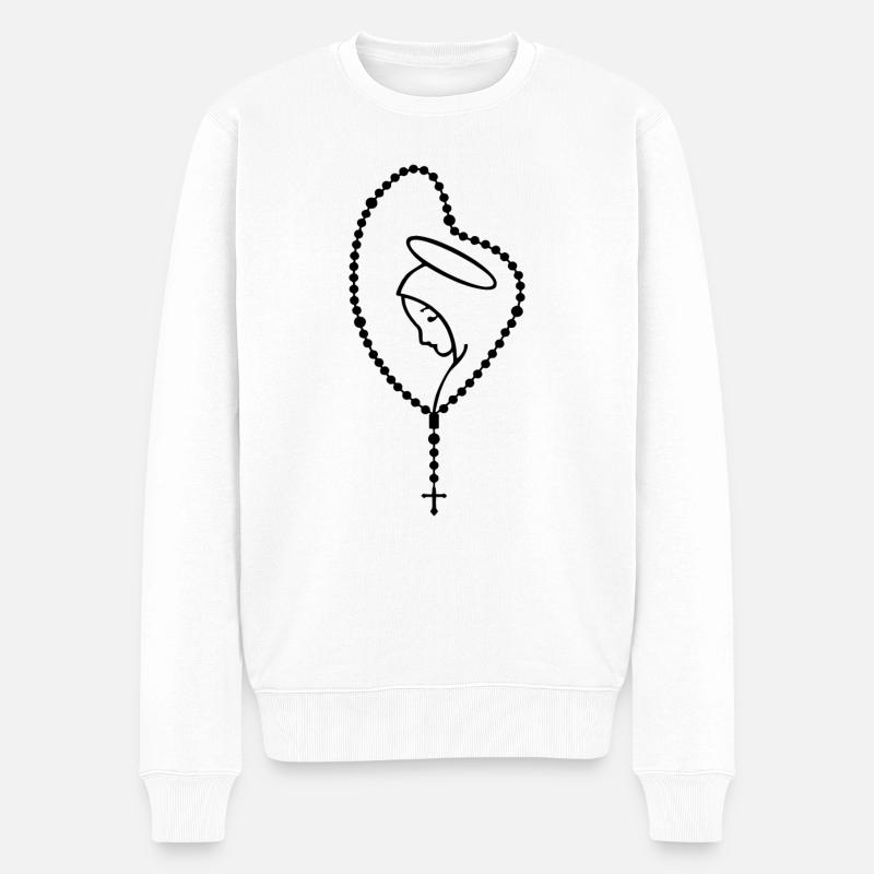 Maria Rosario - Männer Premium Bio Pullover - Weiß