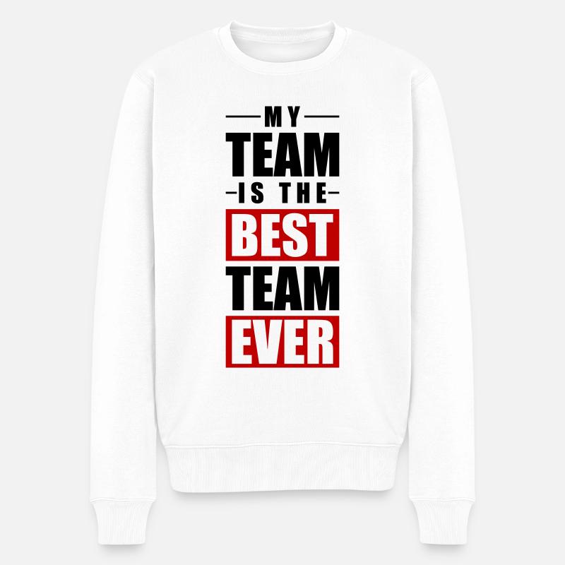 Mein Team Spruch - Männer Premium Bio Pullover - Weiß