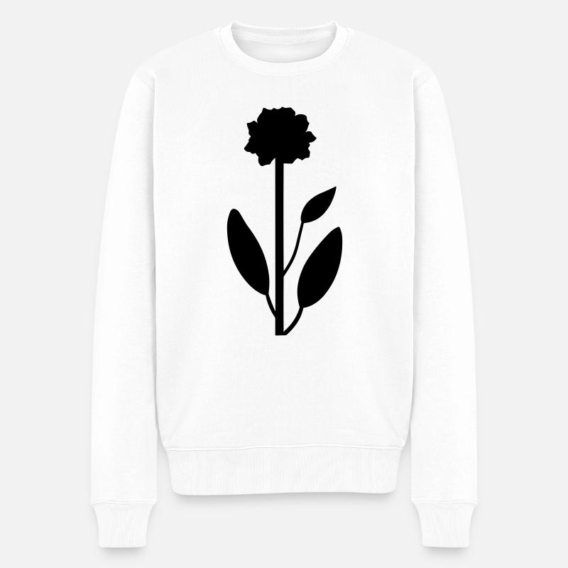 Fleur avec tige - Pull Premium bio Homme - blanc
