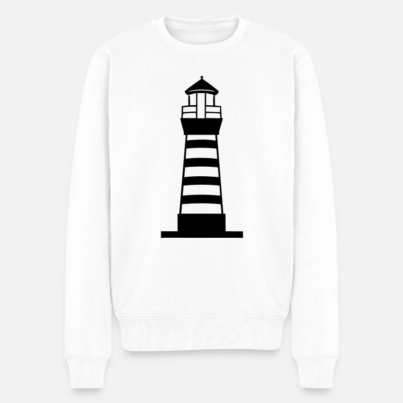 Leuchtturm - Männer Premium Bio Pullover - Weiß