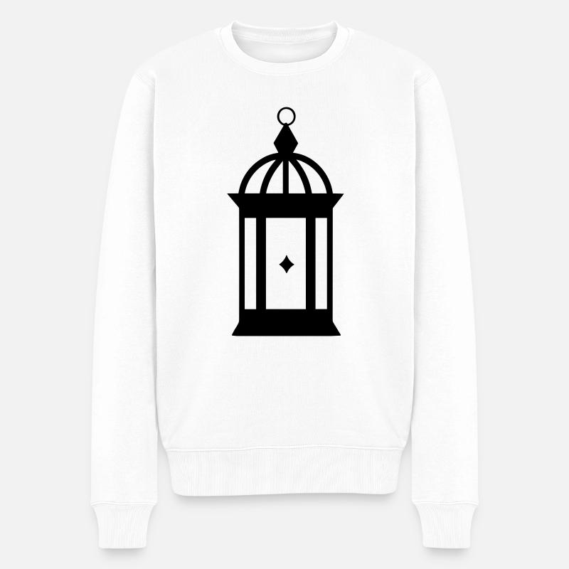 Laterne - Männer Premium Bio Pullover - Weiß
