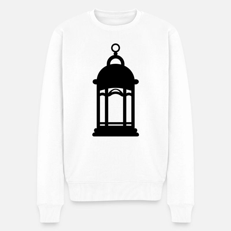 Laterne - Männer Premium Bio Pullover - Weiß