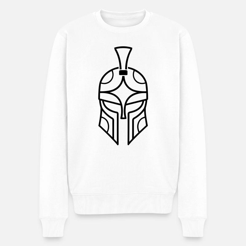 Spartanischer Helm - Männer Premium Bio Pullover - Weiß