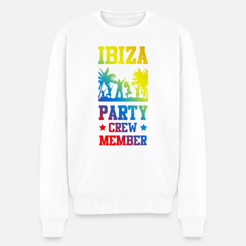 Ibiza Party Crew - Männer Premium Bio Pullover - Weiß