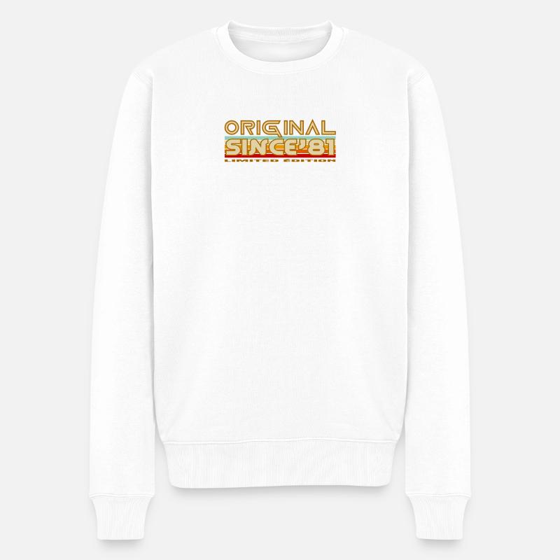 Original seit 81 Retro-Abzeichen - Männer Premium Bio Pullover - Weiß