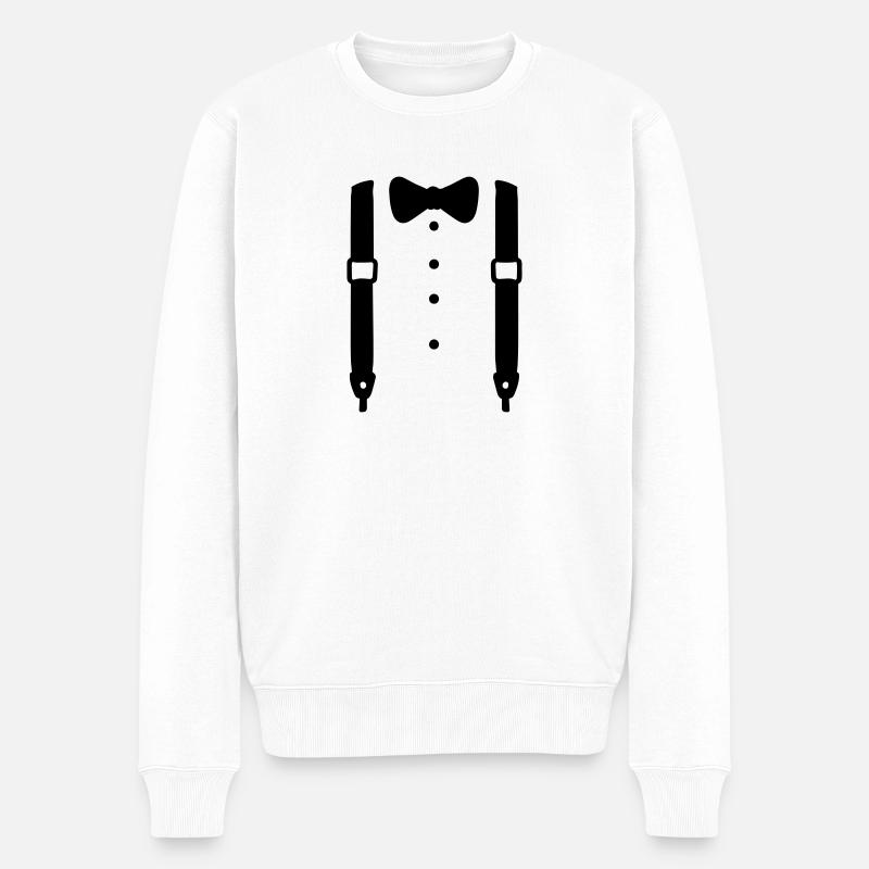 hosenträger - Männer Premium Bio Pullover - Weiß
