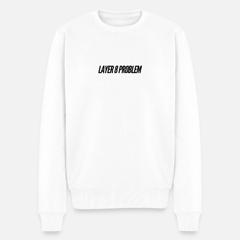 Layer 8 Problème - Pull Premium bio Homme - blanc
