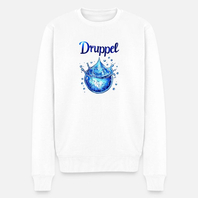 Wassertropfen - Männer Premium Bio Pullover - Weiß