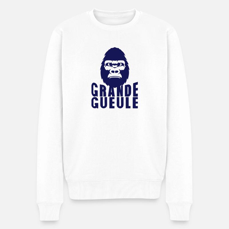 grande gueule gorille citation - Pull Premium bio Homme - blanc
