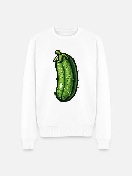 Cucumber Pixel Icon - Men's Premium Organic Jumper - white