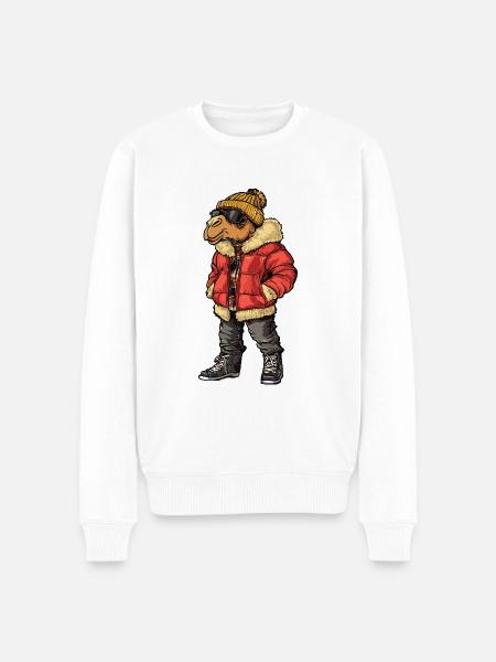 Kamel Lustig Winter - Männer Premium Bio Pullover - Weiß