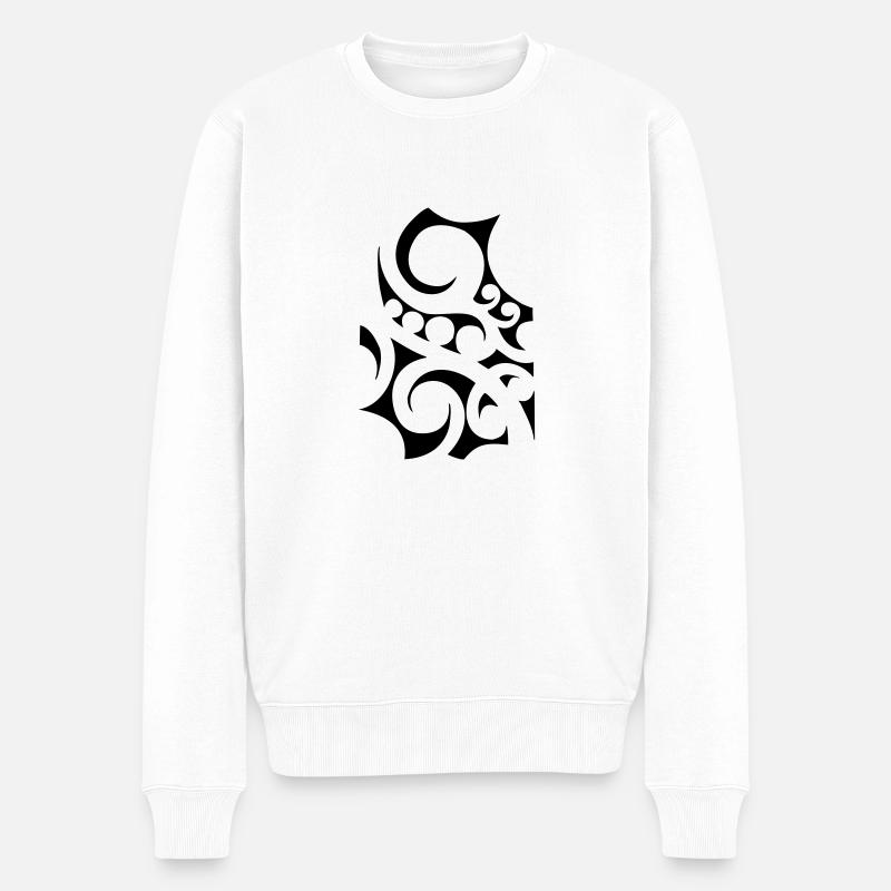 Maori Tribal 04 - Männer Premium Bio Pullover - Weiß