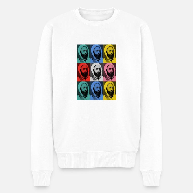 EMIR ABDELKADER pop art - Pull Premium bio Homme - blanc