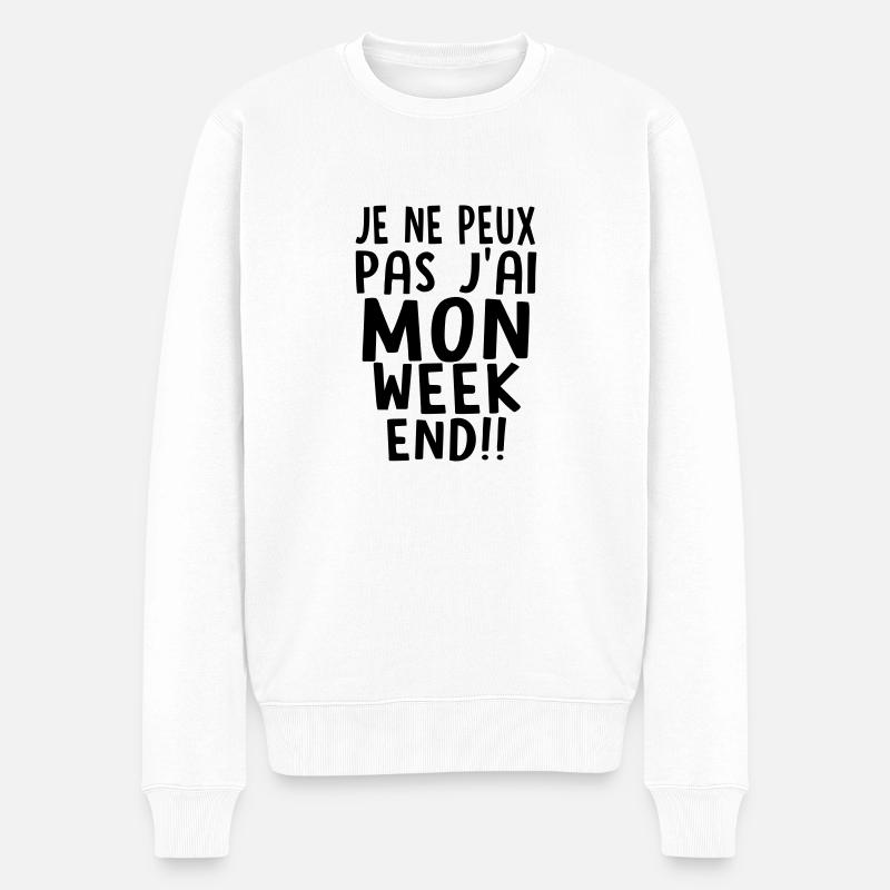 j'ai MON weekend - Pull Premium bio Homme - blanc