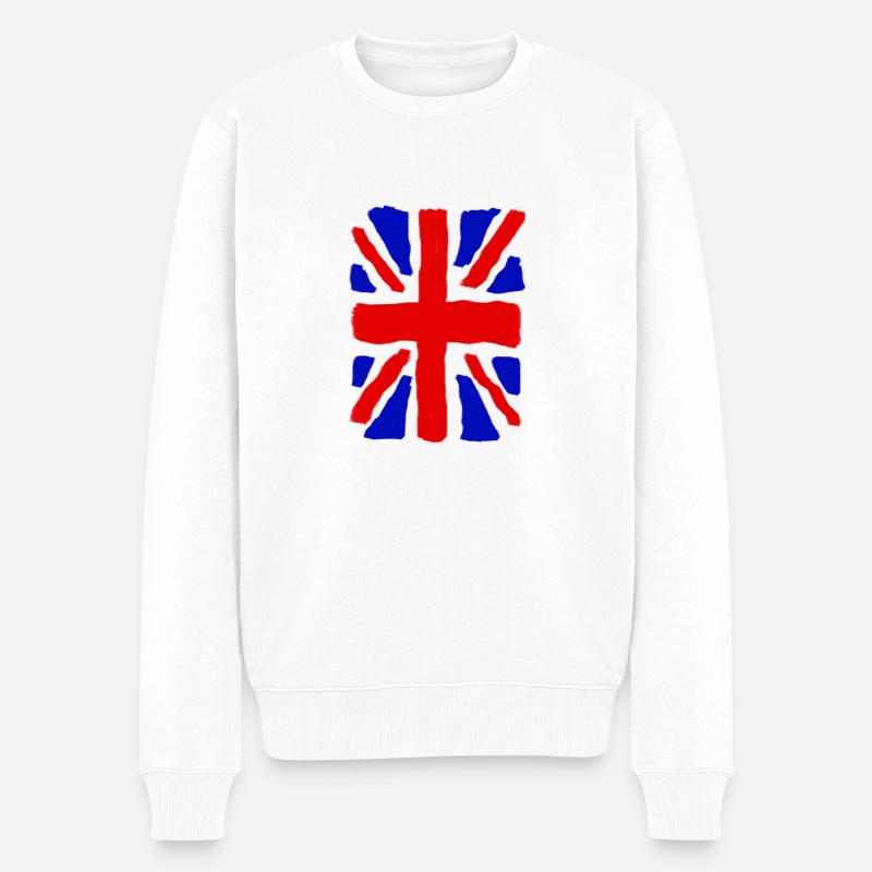Union Jack - Männer Premium Bio Pullover - Weiß