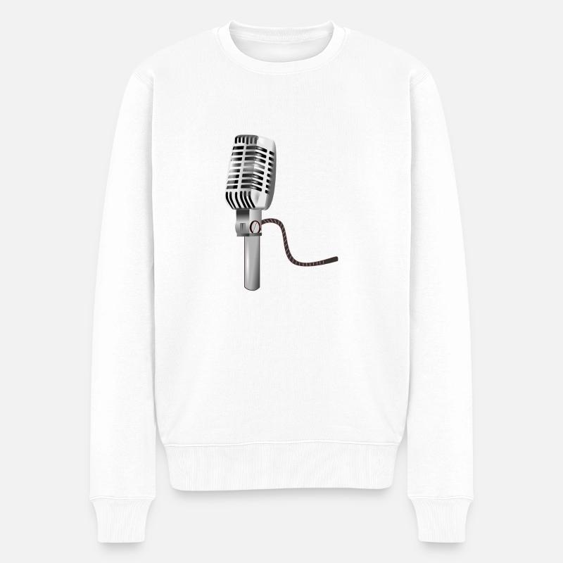 microphone - Pull Premium bio Homme - blanc