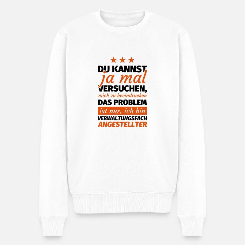Verwaltungsfachangestellter - Männer Premium Bio Pullover - Weiß