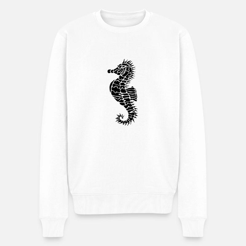 Hyppocampe - Männer Premium Bio Pullover - Weiß