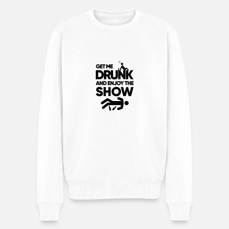 get me drunk - Männer Premium Bio Pullover - Weiß