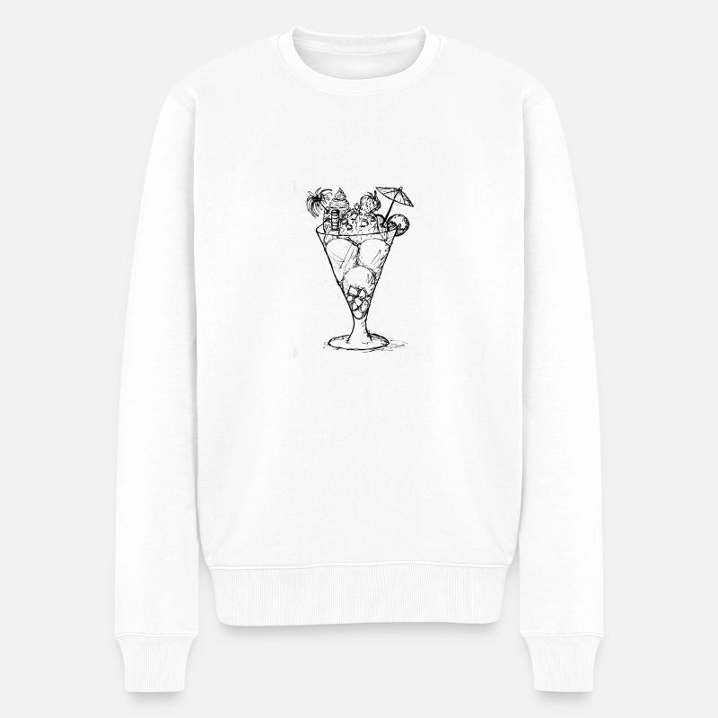 Früchte Eisbecher - Männer Premium Bio Pullover - Weiß