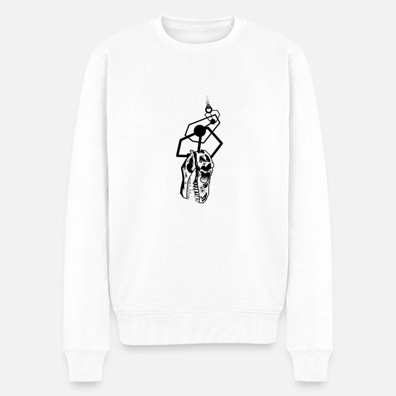 t-rex - Männer Premium Bio Pullover - Weiß