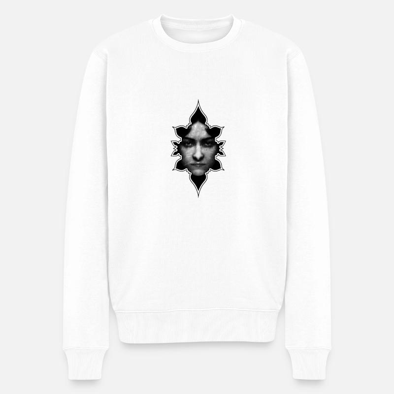Gesicht Orientalisch - Männer Premium Bio Pullover - Weiß