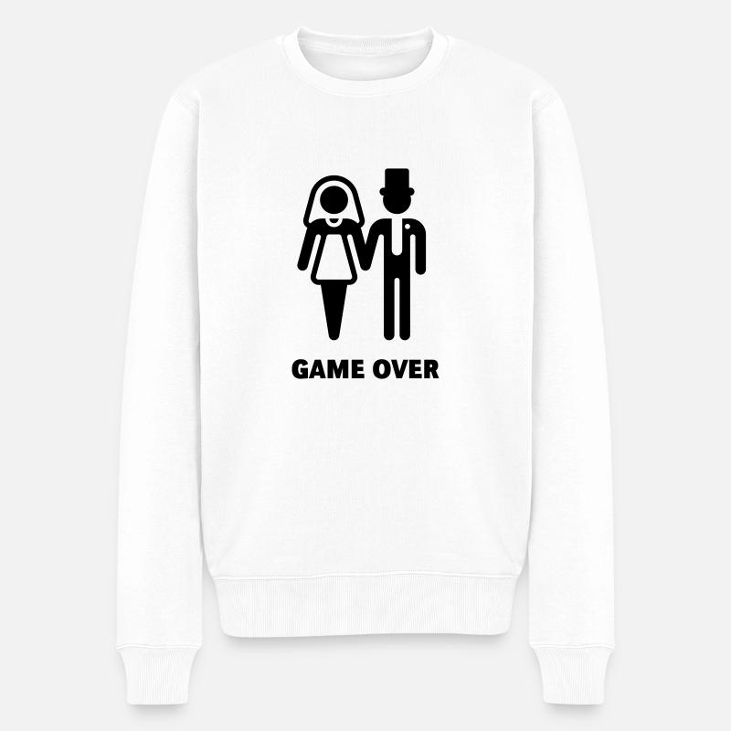 Game Over (Hochzeit) - Männer Premium Bio Pullover - Weiß